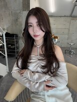 サイン 渋谷(SIGN)&nbsp;ブリーチなしカラーレイヤーカットワインレッドグレージュ