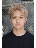 ヘアカロン 熊本本店(Hair CALON)&nbsp;メンズダブルカラーホワイトベージュスパイキーショート熊本下通