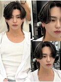 メンズセンターパート　メッシュカラー【韓国ヘア 大阪 梅田】 