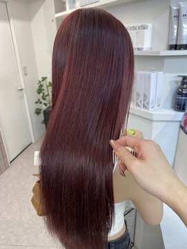 ペレ 渋谷(PELE) くびれヘア/アプリコットオレンジ/夏のヘアアレンジ/渋谷