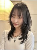 韓国風/レイヤー/前髪カット/オリーブ/透明感/ハッシュカット