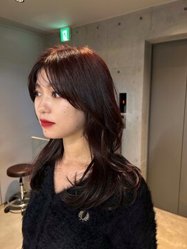 プール(pour.) レッドブラウン×レイヤーカット