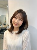#ミディアムレイヤー#くびれミディアム#30代#40代#白髪ぼかし