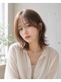 シースルーマッシュウルフカットアンブレラカラーショートボブ