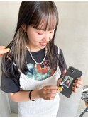 インナーカラーフェイスフレーミングロングブロンドベージュ