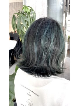 セシルヘアー なんば店(Cecil hair) グリーン　ハイライト