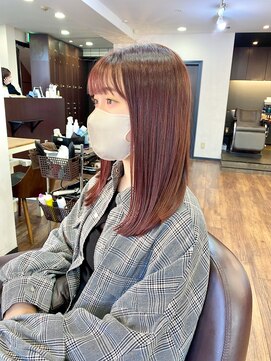 レイラバイアフロート 吉祥寺(Lila by afloat) ベビーピンク/ピンクカラー/ブラントカット/ブリーチなしカラー