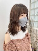 ミディアムパーマ_顔まわりニュアンスパーマ