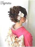 上めのカールアップ振袖スタイル☆