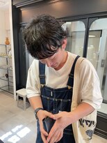 メンズパーマ　ウルフヘア