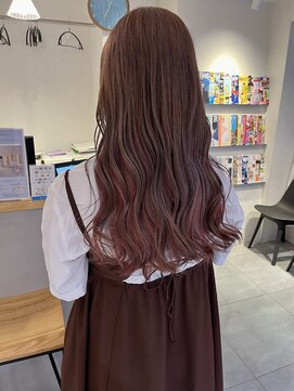 クロレ(CLORE) ロングヘア ブリーチあり ピンクカラー ブラウンカラー