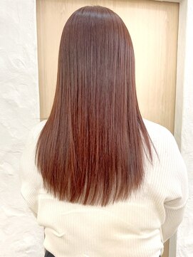 エレノア 渋谷公園通り店(Eleanor) 暖色系 透明感 レッドピンクブラウンカラー ロングスタイル