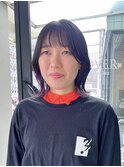 ワンレンボブ　インナーカラー　京都美容室　進詩織