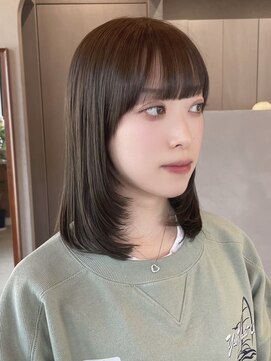 ロンド ボーイ 表参道(Lond BOY) くびれヘア顔周り韓国ボブレイヤーカット前髪オリーブベージュ