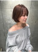 くびれレイヤーカット/ピンクブラウン