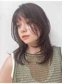 ミニウルフ　顔周りレイヤー　ワンカールデジタルパーマ　