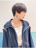 ショート/オリーブグレー/グランマッシュ/小顔/前髪/顔周り/立川