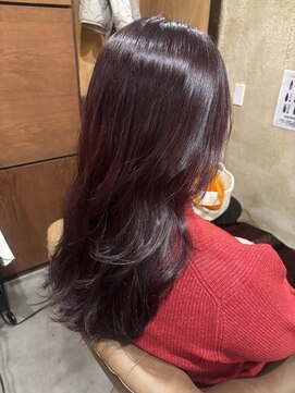 穀雨(Kokuu) 着物ヘア/ダークアッシュ/ミディアムレイヤーカット/弥富