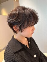 アム(amu)&nbsp;マッシュショート/ショートパーマ/黒髪ショート/デジタルパーマ