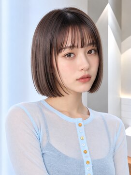 フォト 新宿三丁目(foto) 髪質改善縮毛矯正地毛風ストレート切りっぱなしボブ