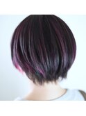 ショート×ハイライト×パープル