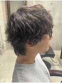 メンズ/アップバング/ツーブロックマッシュ/束感ショート波巻き