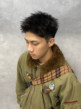 リプレイ 草津店(RIPLAY) ダークアッシュ/アッシュブラック/カルマパーマ/ベリーショート