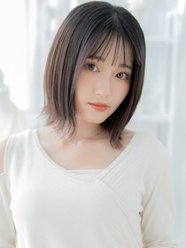 カバーヘア 上尾西口店(COVER HAIR)&nbsp;艶感ダークアッシュ切りっぱなしミディアムa上尾20代30代40代