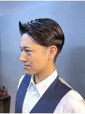 ビジネスフォーマル ツーブロックショート 七三オールバック