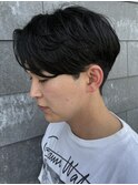 メンズマッシュセンターパートスパイラルパーマニュアンスパーマ