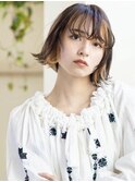 切りっぱなしボブ×デザインカラー/インナーカラー/ウェットヘア