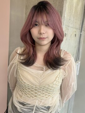 ソル ジングウマエ(SOL JINGUMAE) mayu//ピンク×ブラックルーツカラーエンドカラーデザイン