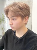 メンズミルクティーベージュコンマヘアアッシュグレージュカラー