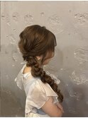 サイドのふわふわ編み下ろし