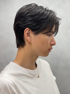 アンサー 渋谷(ANSWER) フェザーパーマ毛流れセンターパートシースルー韓流大人ヘア