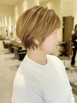 ジアン バイ ミルボン 西宮ガーデンズプラス(GIEN by milbon)&nbsp;前髪ありココアベージュ小顔ショートボブ/30代/40代/50代/脱白髪