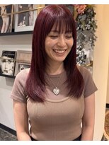 グッドフェローズ キタホリエ(GoodFellas kitahorie) 透明感レイヤーカット×ハイトーンレッドカラーブリーチ艶感