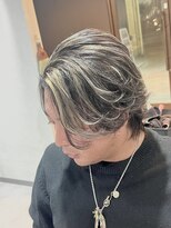 スウェル 成田店(Swell)&nbsp;金メッシュ×毛流れセンターパート[#成田 #MEN'S #メンズサロン]