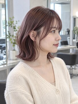 モト 船橋(moto) ワインピンク外ハネミディアム