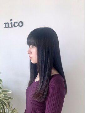ヘアーコレクトニコ(hair collect nico) 前髪パッツン×ナチュラルロング