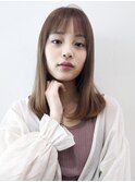 ミルクティーベージュミディアムヘア_マロンベージュ_48001