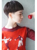 大人可愛い20代30代40代黒髪前下がりひし形小顔ボブ丸みショート