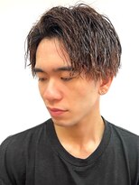 銀座マツナガ 浅草店 ツイストスパイラルパーマツーブロック　アップバング　フェード