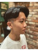 メンズ七三分け　フェード　ジョンコナー風