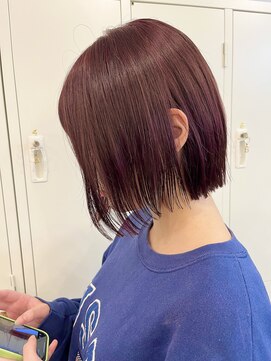 ルヴェルヘアー(Revel hair) タッセルボブ × ラベンダーバーガンディー