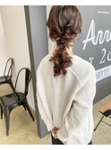結婚式お呼ばはダウンポニーアレンジ