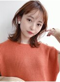 シースルーバング*くびれヘア*ミディアムヘア*30代40代50代*丸顔