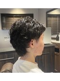 ショート 癖毛ピンパーマ