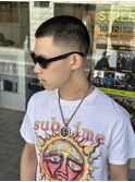 MEN’S HAIR/サーフカール/刈り上げセンターパート/船橋