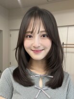 ポケット 渋谷(POCKET)&nbsp;ミディアムレイヤーシースルーバング韓国ヘア渋谷美容室